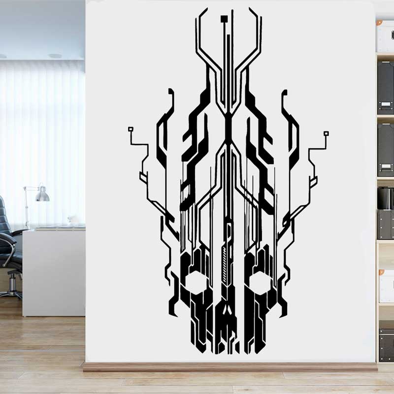 Chip Circuit Tech Skull Vinyl  - Office Tech Furniture 评论和价格