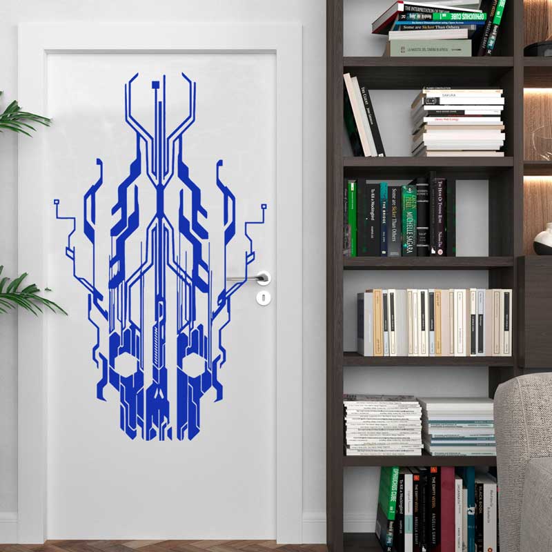 Chip Circuit Tech Skull Vinyl  - Office Tech Furniture 评论和价格