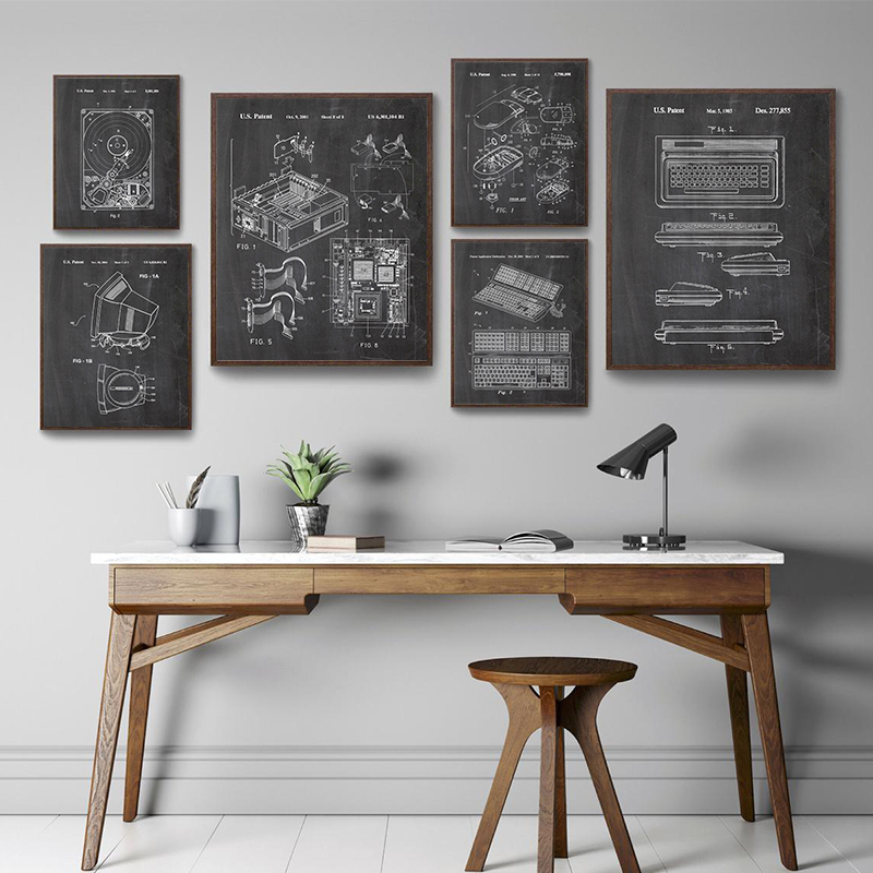 6Pcs Vintage Computer Patent W - Office Print Tech 评论和价格