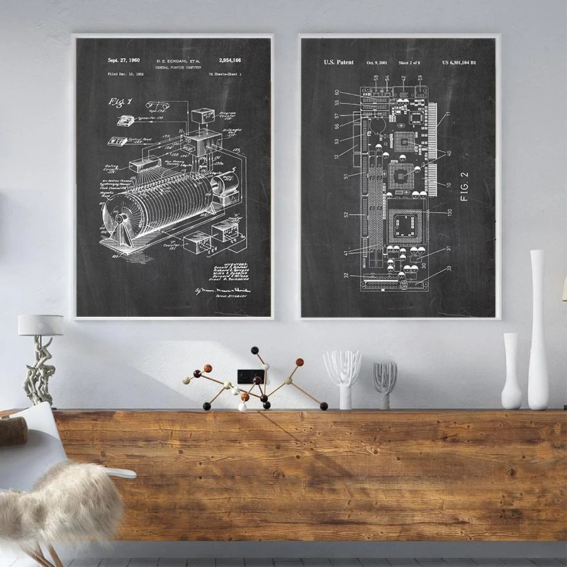 6Pcs Vintage Computer Patent W - Office Print Tech 评论和价格