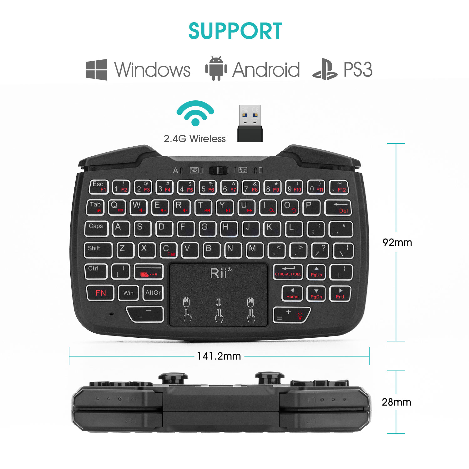 Rii RK707 2.4GHz Wireless Port - Raspberry Pi Keyboard 评论和价格