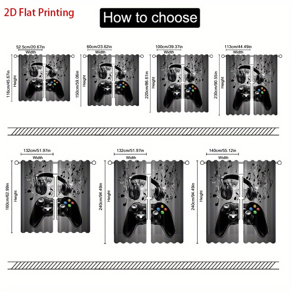2pcs Game Controller Curtains  - Office Print Tech 评论和价格