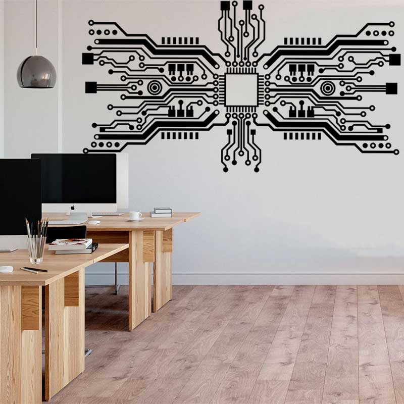 Circuit Board Chip Wall Sticke - Office Tech Furniture 评论和价格