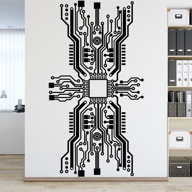 Circuit Board Chip Wall Sticke - Office Tech Furniture 评论和价格