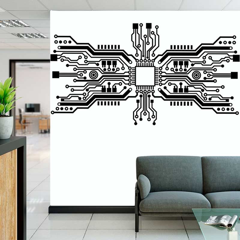 Circuit Board Chip Wall Sticke - Office Tech Furniture 评论和价格